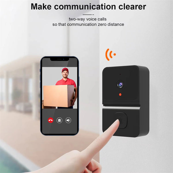 Intelligent Video Doorbell Visual Doorbell Camera WiFi Tuya Smart Wireless Door Bell Chime APP Two-Way Voice Call Works with Security Alarm