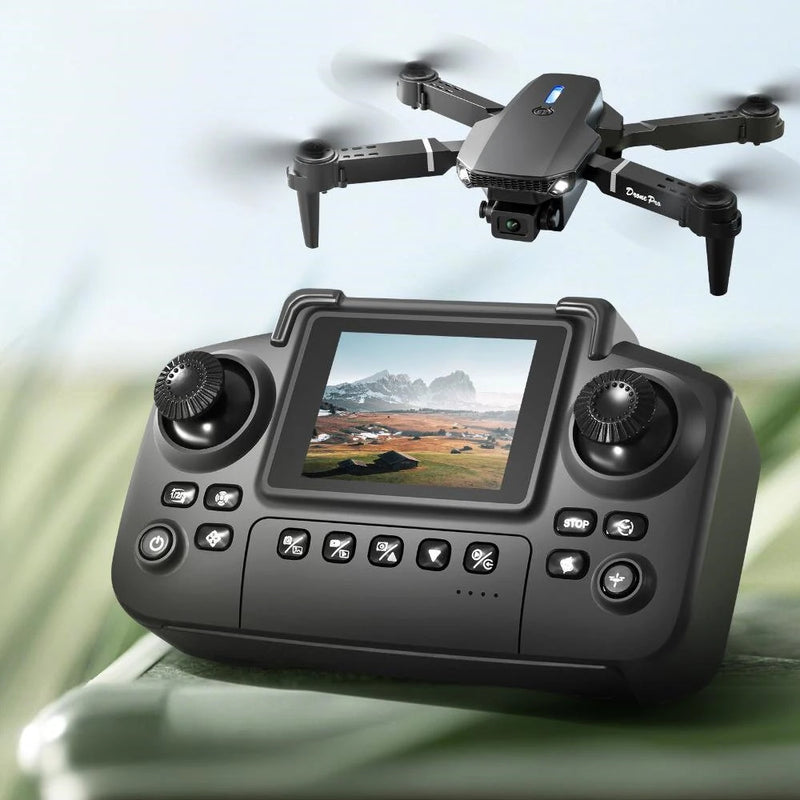 YLR/C E88 / E88D WiFi FPV with LCD Screen Controller HD Dual Camera Lighting Arms Optical Flow Positioning Colorful LED Light Foldable RC Drone Quadcopter RTF