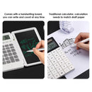 12 Digits Display Smart Calculator Handwriting Tablet Button Battery Solar Dual Power Supply Mini Scientific Calculator with Foldable Writing Tablet Financial Calculator Tablet Drawing Pad with Stylus Pen