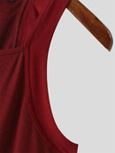 INCERUN Mens High Elastic Solid Color Casual Tank Top