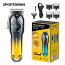 SPORTSMAN Professional Electric Hair Clipper LCD Display 1500mAh USB Rechargeable Salon Electric Hair Trimmer