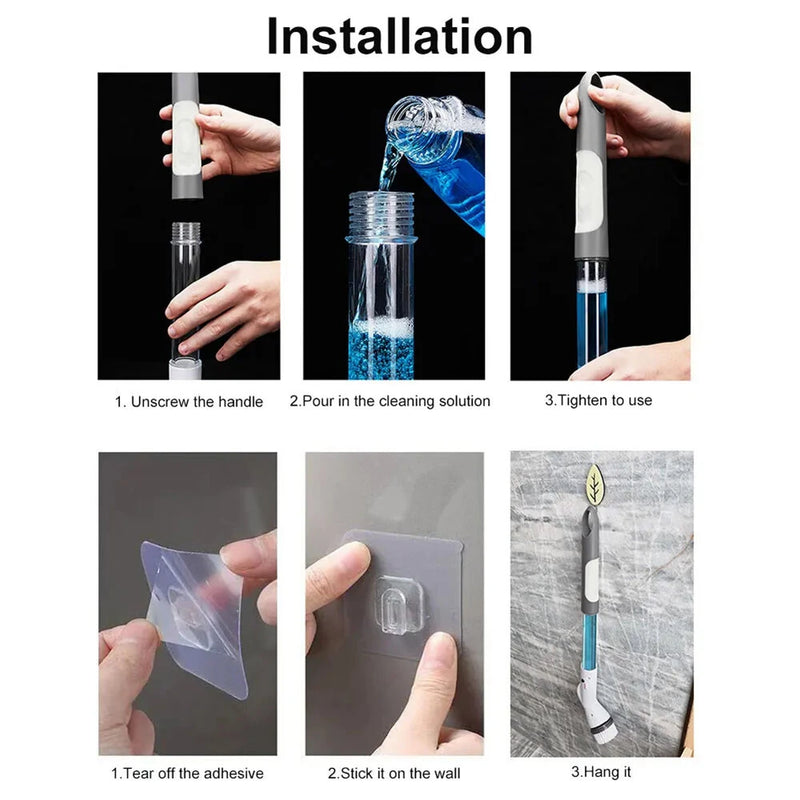 5-in-1 Multifunctional Electric Cleaning Brush Wireless Rotating Mop Up to 180 mins Cleaning for Kitchen Bathroom