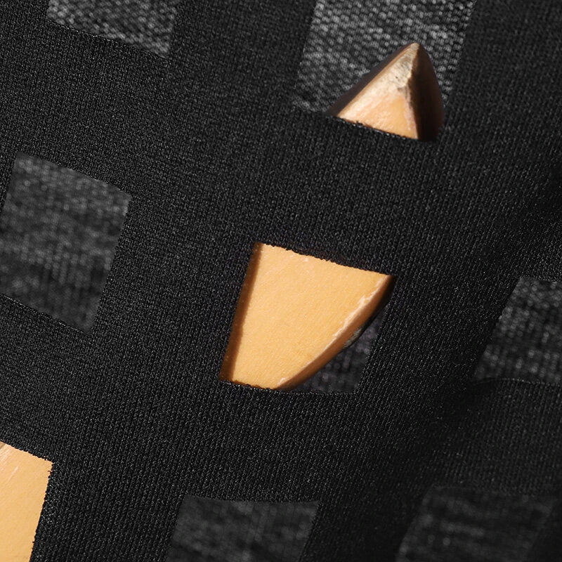 INCERUN Mens Burn out Mesh Striped Sleeveless Tank Black Sheer Mesh Sleeveless Crew Neck Top