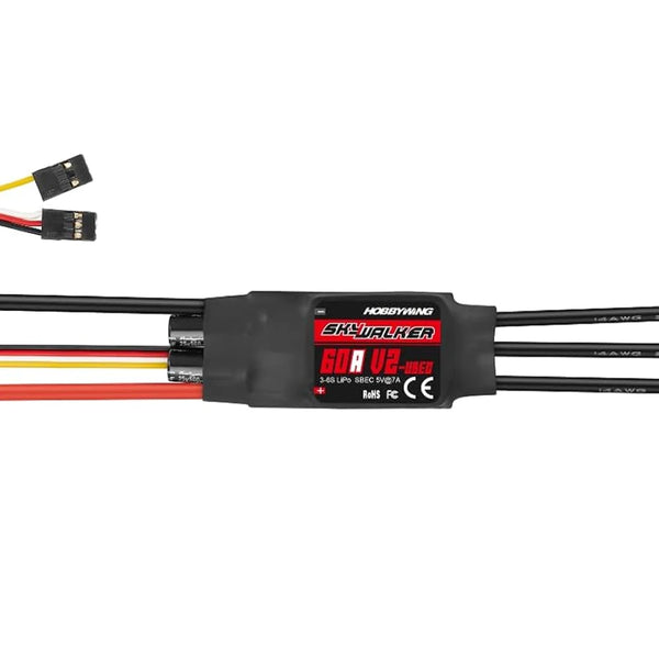 Hobbywing Skywalker V2 3-6S 60A UBEC Brushless ESC With 5V/7A BEC For RC Airplane