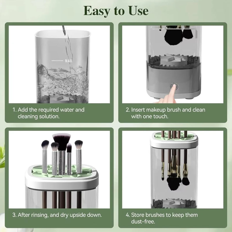 Automatic Electric Makeup Brush Cleaner Machine Automatic Makeup Brush Washer & Holder Quick Efficient for Deep Cleaning