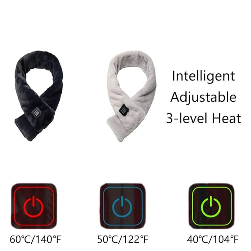 TENGOO Outdoor Warm Electric Heating Scarf Intelligent Heating Scarf 3 Gear Heating USB Heated Scarf Thermal Shawl Neck Brace Neck Protection Cold Invisible Zipper