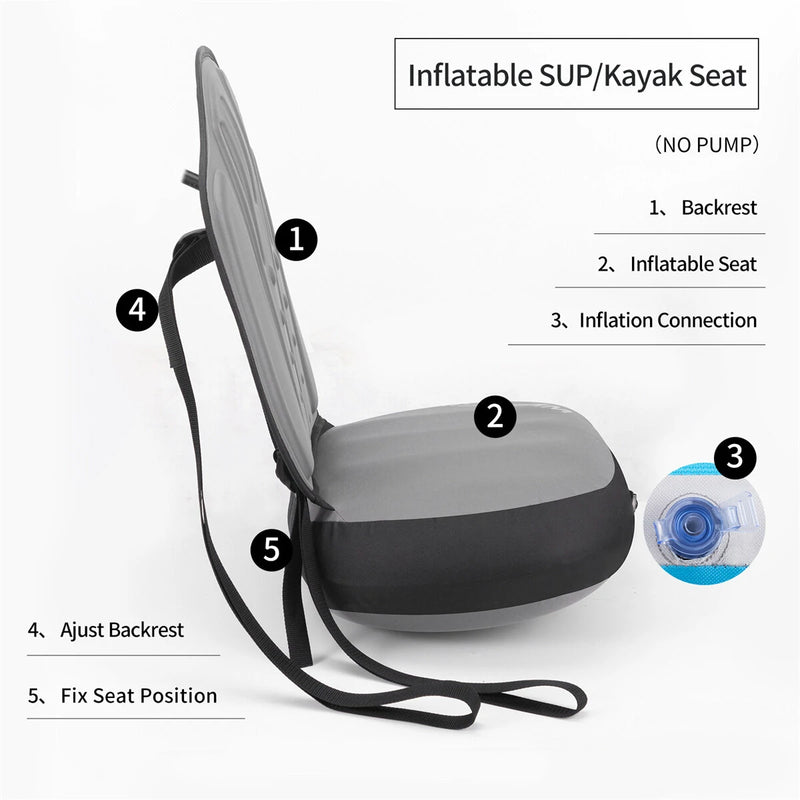 WKERSIY Detachable Kayak Seat with Back Support Inflatable Paddle Board Adjustable Seat Boat Accessories for Kayaking Fishing Canoe