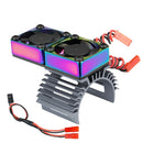 Upgraded Metal Motor Cooling Dual Fan Heatsink Radiator for 36mm 380 540 550 3650 Brushed Brushless Engine RC Cars Vehicles Models Spare Parts
