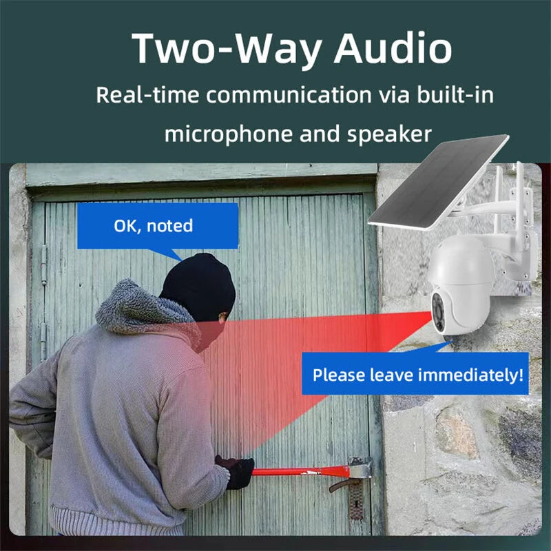 TUYA 3MP Solar WIFI 4G Camera HD Monitor Two-Way Audio Motion Tracking Smart APP Eco-Friendly Security Camera