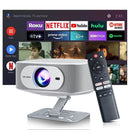 Salange P92MAX Smart Projector Android 13 Netflix Officially Licensed 12000 Lumens 1080P Native Auto Focus Keystone WiFi 6 Bluetooth 5.2 4K Supported Smart Home Cinema