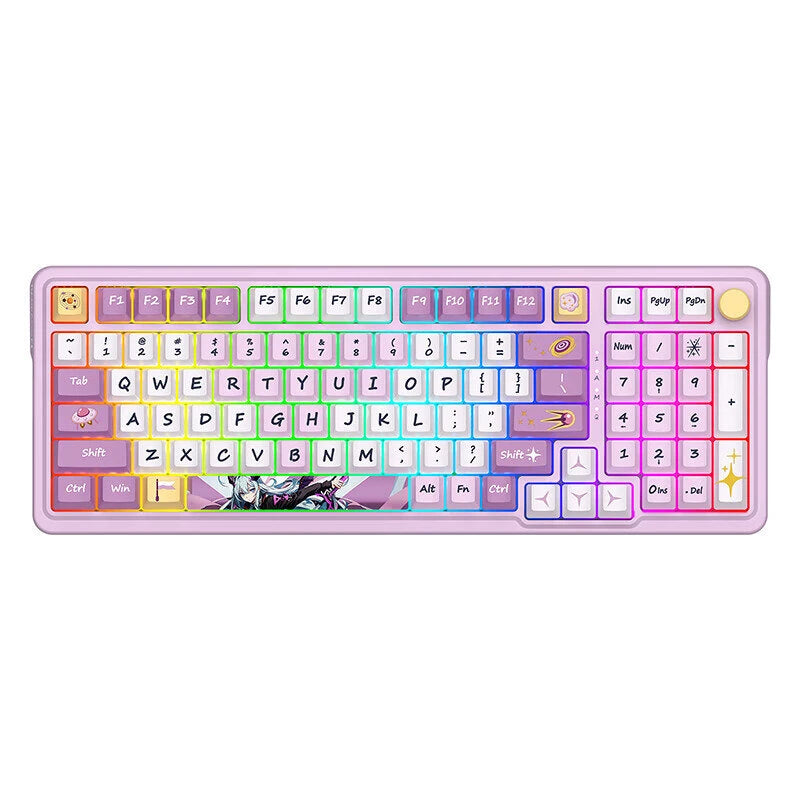 Redragon KS99 Tri-Mode Mechanical Keyboard with Multimedia Knob 98 Keys Gasket Structure RGB Backlit Hot Swappable 6000mAh Battery Wireless bluetooth Custom Gaming Keyboard