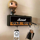 Modern Melody Music Note Key Holder Storage Box Rack Wall Mounted Key Holder Guitar Keyring Hook Holder with 4 Guitar Plugs