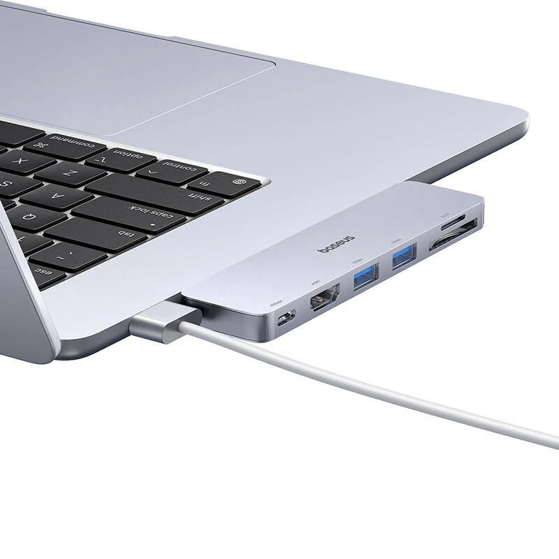 Baseus 6 in 1 Dual Type-C Docking Station USB-C Hub Adapter with USB3.0*2 / Thunderbolt3/4 / HD / SD / TF Card Reader Slot for XIAOMI HUAWEI MacBook Pro Air PC Laptop