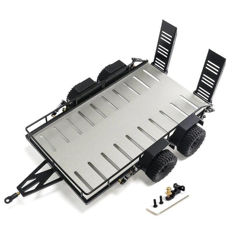 Simulation Trailer Four Wheels for Land Rover Tornado TRX4M 1/18 RC Cars Vehicles Models Spare Parts Accessories