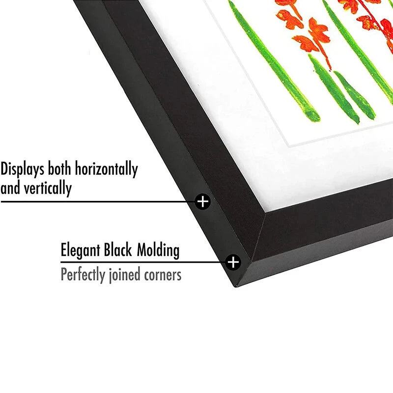 2pcs Children's Art Frames A4 Front Hole Art Frame for Kids 2 Wooden Picture Frames for 50-200 Photos