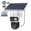 Guudgo 2K 10X Zoom UHD Solar PTZ Security Camera with Solar Panel 360HD Color Night Vision AI Motion Detection Two-way Voice Intercom Wireless Solar Powered Waterproof WIFI 4G Outdoor Camera