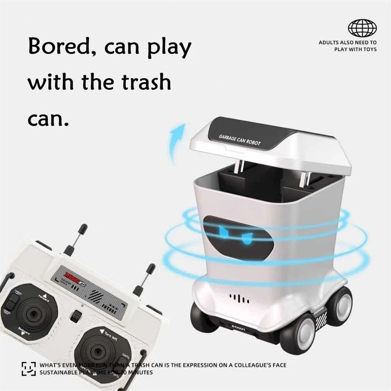 MSS Z6757 RTR 1/64 2.4G Mini RC Car Fun Remote Control Trash Can Garbage Can Robot LED Light 360  Rotation Desktop Vehicles Models Intelligent Creative Collection Toys