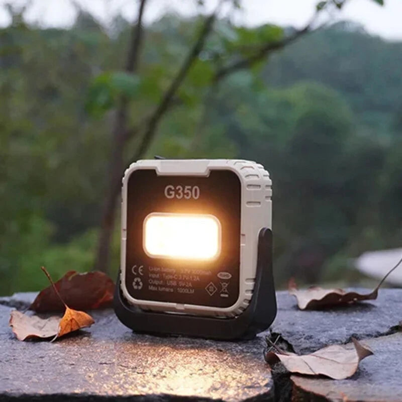 2024 1000LM Super Bright Portable LED Spotlight Camping Lamp 3000mAh LED Work Light Rechargeable Outdoor Waterproof Working Light