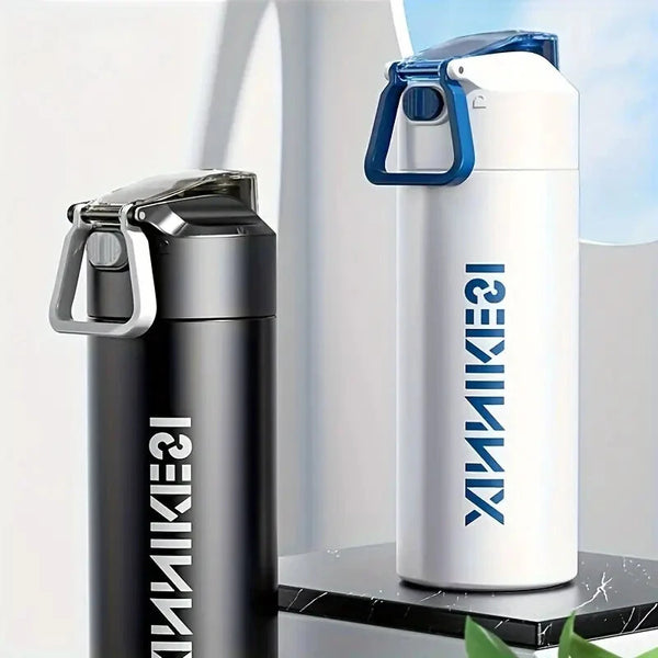 IPRee 316 Stainless Steel Insulated Thermos Water Bottle 600ml Portable Sports Bottle For Travel, Hiking, Gym, And Car