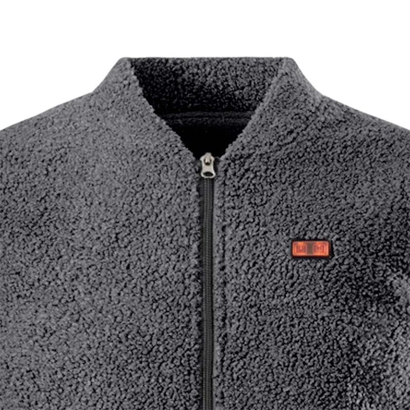TENGOO HV-08G Heated Vest 8 Heating Areas USB Charging 3 Gear Temperature Control Grey Plush Windproof Outdoor Winter Warm Clothing