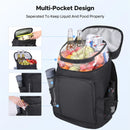 WARMOUNTS Backpack Cooler Insulated 36 Cans w/ Insulating Cover, Upgraded Leakproof Soft Cooler Backpack 2 Compartment for Camping Hiking Picnic Beach