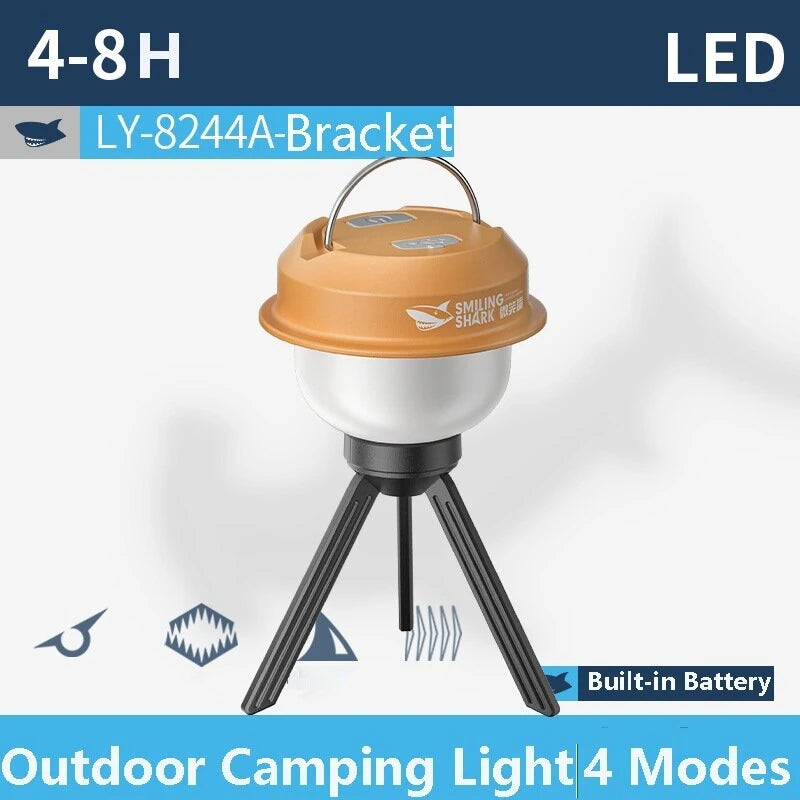 Smiling Shark Camping Light, Super Bright Rechargeable Tent Light Tripod Avainable Portable Multifunctional Lanterns LED Outdoor Emergency Lights