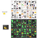 10-Sheet Glow in The Dark Halloween Tattoo Stickers Ghost Pumpkin Fluorescent Temporary Body Stickers for Halloween Nighttime Parties Carnival & Festive Events