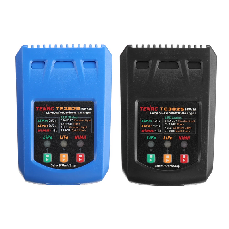 TENRC TE3025 25W/3A Battery Balance Charger for 2-3S Lipo 1-8s NIMH Battery