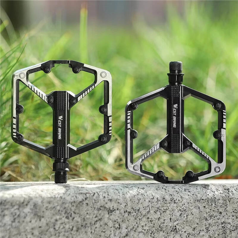 WEST BIKING DU Bearing Bicycle Pedal Anti-slip Cycling Pedal Ultralight Aluminum Alloy for MTB Bike Road Bike