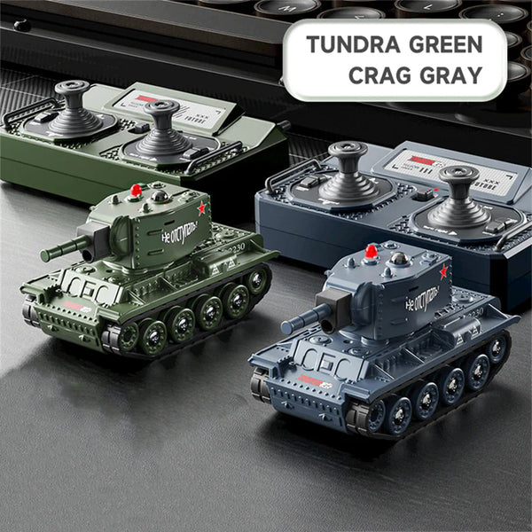 WENNANFENG BRRRRT 1/64 2.4G Mini RC Tank Desktop Simulation Battle Tracked Full Proportional Remote Control Shooting Vehicles Models with Infrared Combat 360 Rotating Turret Micro Toys