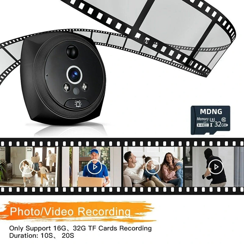 4.5 inch Peephole Video Doorbell Door Camera Viewer with LCD Screen Display Wide Angle Cat Eye Motion Detection Visitor Record Ring Visual Door Bell