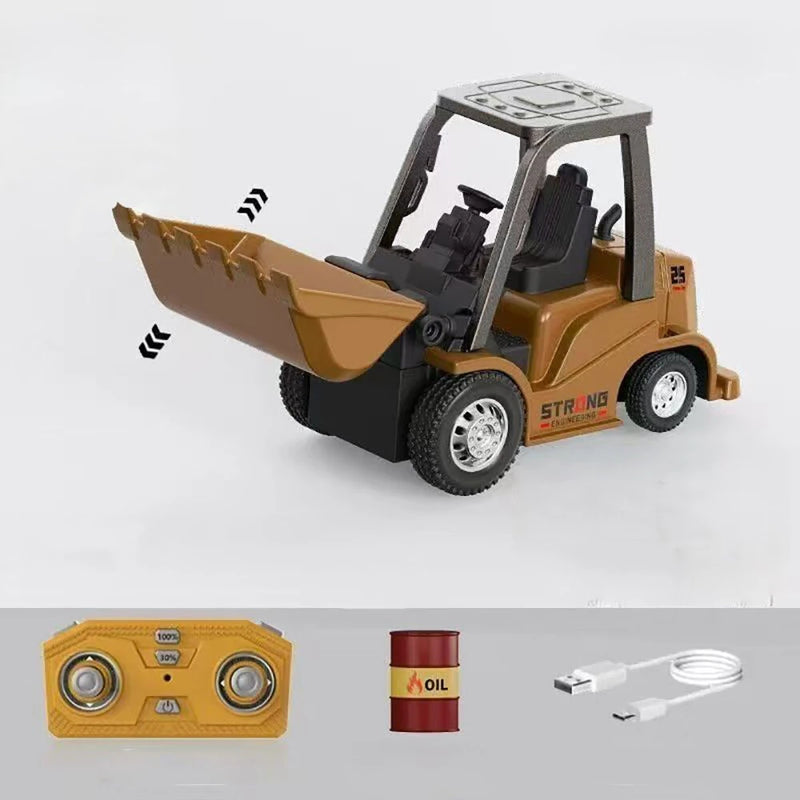 M651 M652 M653 RTR 1/64 2.4G Mini RC Car Forklift Excavator Bulldozer Support App Remote Controlled Engineering Vehicle Desktop Toys Model Collection Gift For Boys