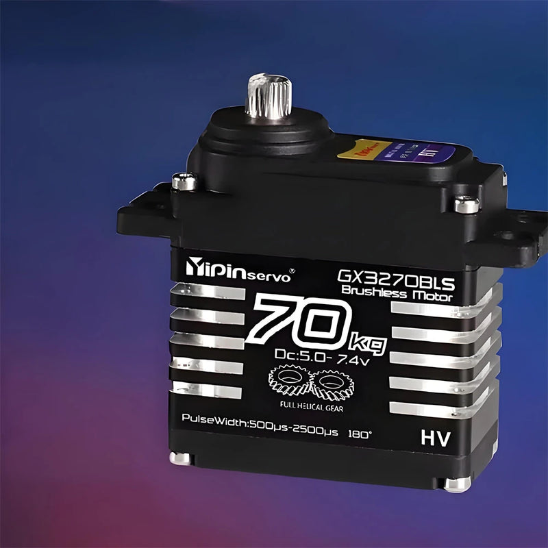 YIPINSERVO GX3270BLS 25T 180/270 70kg High Torque Magnetic Induction IP68 Waterproof Digital Servo for 1/8 1/10 RC Cars