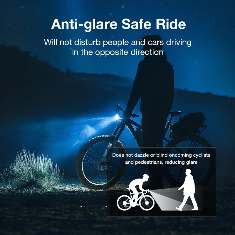 LAOTIE B06 B08 5000Lm Brightness Bike Headlight 8 LED Large Beads Dual Distance Beam Design 10000mAh Battery Phone Emergency Power Bank IPX5 Waterproof 4 Light Modes Fast Charge Bicycle Digital Display Front Light for Electric Bike Scooter MTB Bikes