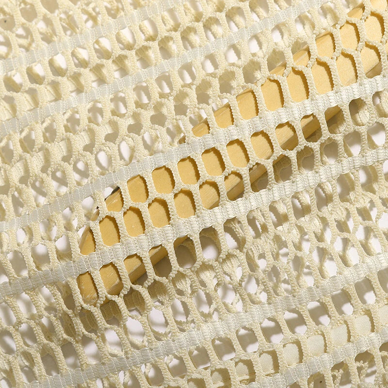 INCERUN Men Pants Fashion Loose Fit Mesh Hollow Out Beach Trousers Summer Comfy Beige Pants