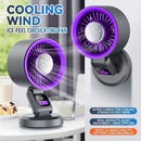 Tevorex 10W Portable Desktop Circulating Fan 7-Blades 100 Levels Wind Adjustable Quiet Operation Long Battery Rechargeable Wall-Mounted Mini Cooling Fan with LED Digital Display for Home Office