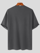 INCERUN Men Solid Color Short Sleeve T-Shirt Round Neck Loose Fit Men's Tee Summer Casual Daily Mens Top