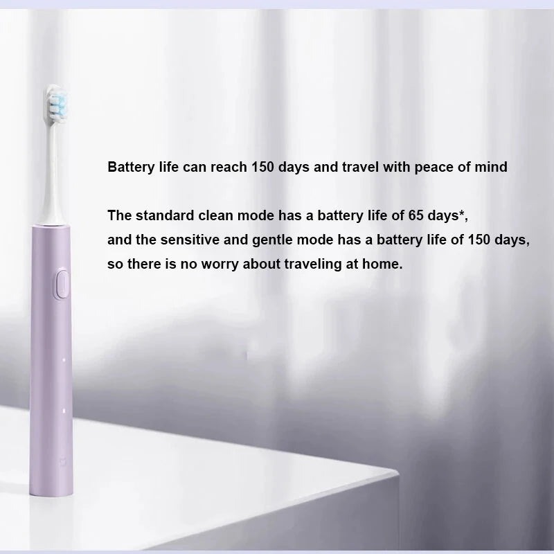 Xiaomi Mijia T302 Sonic Electric Toothbrush with DuPont Antibacterial Bristles Four Cleaning Modes 150 Days Battery Life 360 Wireless Charging, and IPX8 Waterproof for Comprehensive Oral Hygiene Care