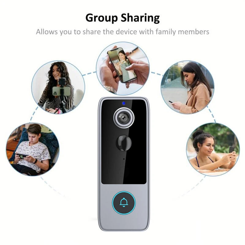 M21 1080P HD Tuya WiFi Video Doorbell Intelligent Night Vision 155 Wide Viewing 2-way Audio IP65 Waterproof 4000mAh Battery APP Remote Monitoring Visual Door Bell Supports PIR
