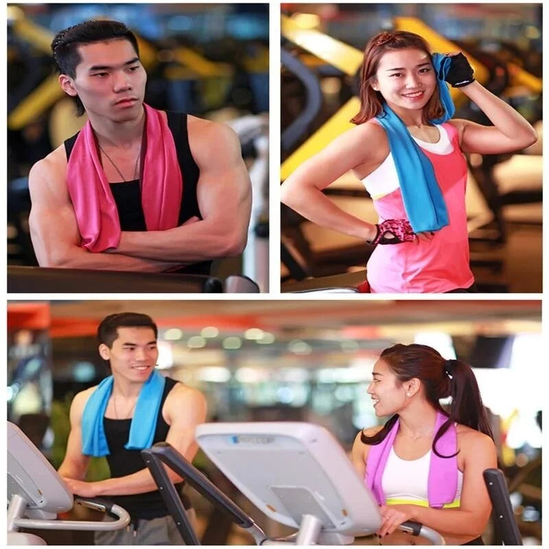 KALOAD 1 PCS Quick-Dry Cooling Towels with Storage Box Soft Breathable Sweat Absorption Cold Head Scarves for Sports Running Yoga Gym