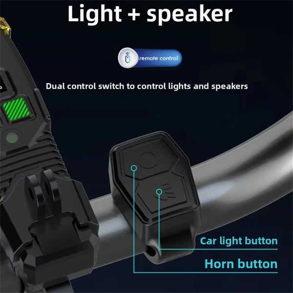 BIKIGHT B4 120dB Tweeter Anti-Fog Bicycle Headlight Smart Light Sensing Digital Display Wireless Remote Control Bike Light for Night Cycling