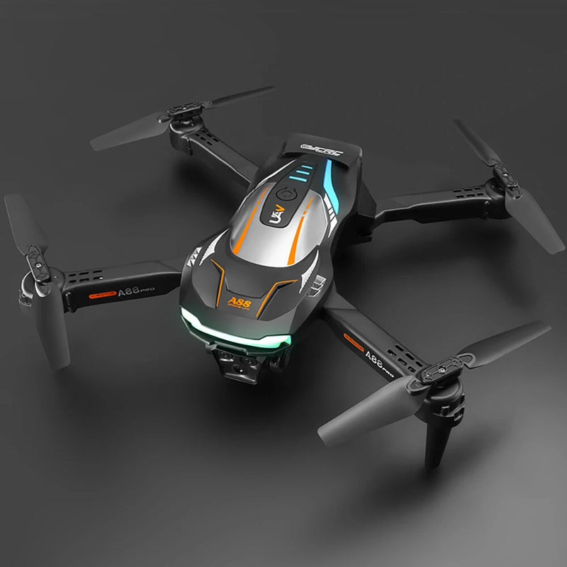 YCRC A88 PRO WiFi FPV with 3 HD Lens Optical Flow Positioning Cool Gradient Lighting Foldable RC Drone Quadcopter RTF