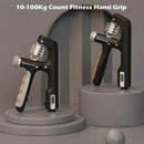 Electronic Counting Handgrip Adjustable 10-100kg Hand Gripper Spring Mechanical Counting Finger Gripper Muscle Trainer Rehabilitation Training Fitness Device