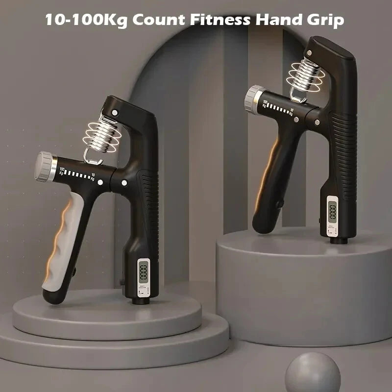 Electronic Counting Handgrip Adjustable 10-100kg Hand Gripper Spring Mechanical Counting Finger Gripper Muscle Trainer Rehabilitation Training Fitness Device