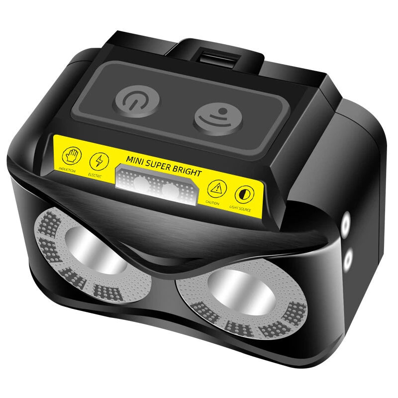 Bikight XPG COB White Yellow Light LED Headlamp Body Motion Sensor 6-Mode Red Blue Flash Headlight Rechargeable Camping Torch