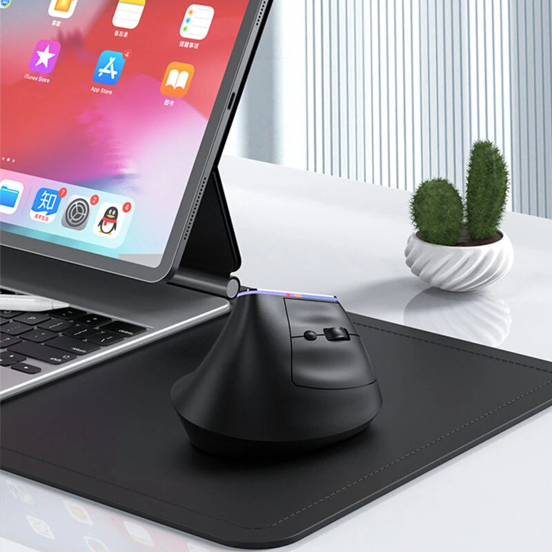 M820 Ergonomic Vertical Wireless Mouse 800-1600DPI 2.4G/bluetooth Dual Mode Rechargeable Mute Mice for PC Laptop Computer