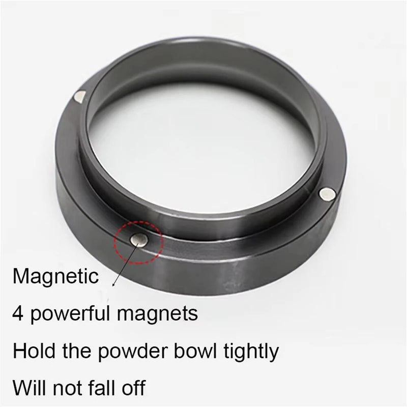 Universal Aluminum Coffee Dosing Ring for Espresso Machines 51/54/58MM Color Black Anti-Fly Powder Design Perfect for Accurate Dosing