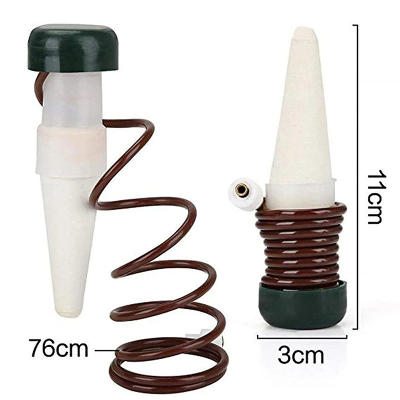 4Pcs Vacation Plant Waterer Ceramic Self Watering Spikes Automatic Plant Drip Irrigation Water Stake For Garden Vegetable Garden Drip Watering System