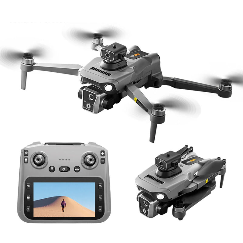 XKJ K19 MAX GPS 5G WiFi FPV with 5.9inch LCD Screen Controller HD Dual Camera Servo Gimbal 360 Obstacle Avoidance One-Key Airdrop Brushless Foldable RC Drone Quadcopter RTF