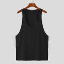 INCERUN Mens Tank Top Solid Color Sport Tanks Scoop Neck Tank Top Summer Comfy Gym Sleeveless Top